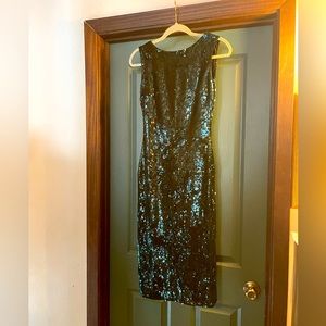 Dark teal sequin dress